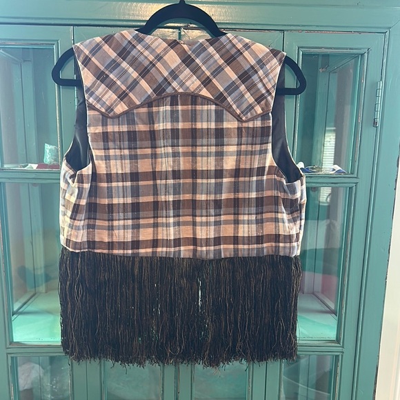 Punkies Place Refurbished Plaid Fringe Vest - Picture 5 of 5